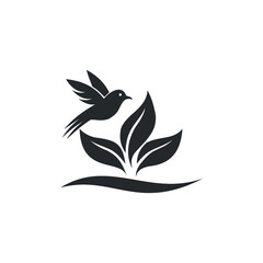 Leaf bird logo design