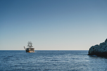 Excursion ship at seaExcursion ship at sea. Turkey, Alanya.. Turkey, Alanya.