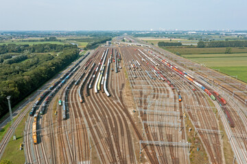 Aerial from shunting yard Kijfhoek in the Netherlands