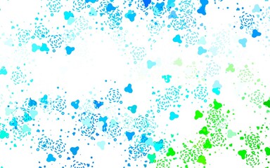 Fototapeta na wymiar Light Blue, Green vector pattern with random forms.