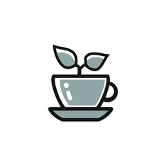 Cup leaf logo design
