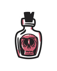 skull in bottle