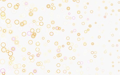 Light Pink, Yellow vector background with bubbles.