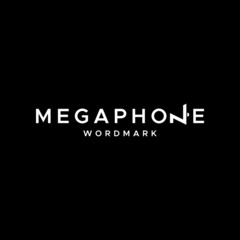 Clean and unique design wordmark about megaphone on letter N. EPS 10, Vector.