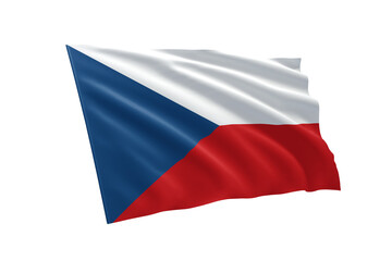 3D illustration flag of Czech Republic. Czech Republic flag isolated on white background.