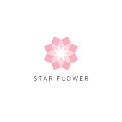 Vector logo design template. Pink abstract flower icon.