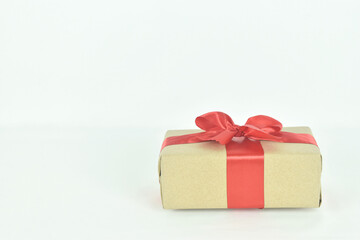 Gift box on white space. Present for birthday, valentine day, Christmas, New Year concept.