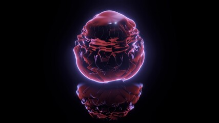 Fototapeta na wymiar Glowing bubble in darkness 4K UHD 3d illustration