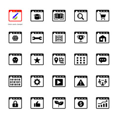 Website, web page, icons, colors easily changed, vector illustration.
