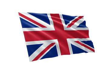Obraz na płótnie Canvas 3D illustration flag of United Kingdom. United Kingdom flag isolated on white background.