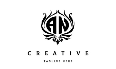 AN circle luxury latter logo vector