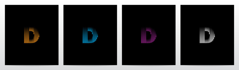 Lines Vertical Letter Logo Design D