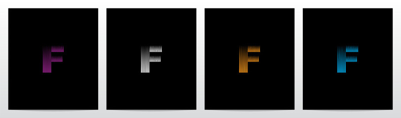Lines Vertical Letter Logo Design F