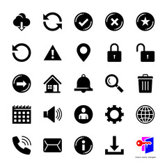 Basic interface, icon set, colors easily changed, vector illustration.
