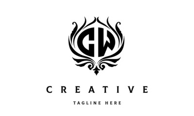 CW circle luxury latter logo vector
