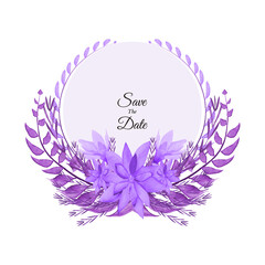 Elegant greenery Watercolor creamy wedding invitation card template set with golden floral decoration. Floral poster, invite. decorative greeting card succulent and branches, save the date, thank you