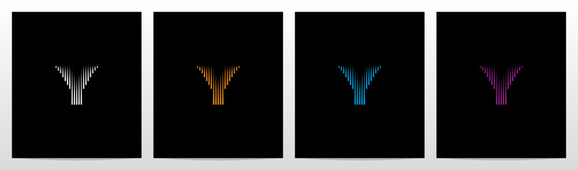 Lines Vertical Letter Logo Design Y
