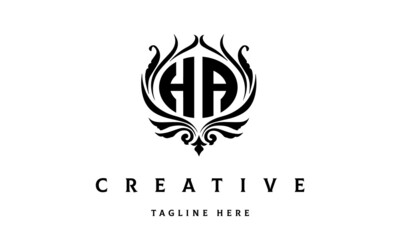 HA circle luxury latter logo vector