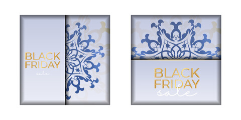 Festive Advertising Black Friday in beige color with geometric ornament