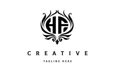 HF circle luxury latter logo vector