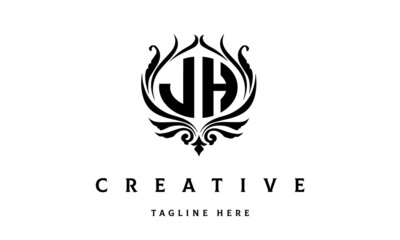 JH circle luxury latter logo vector