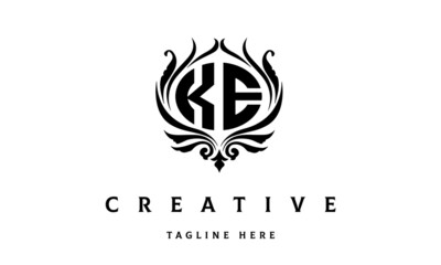 KE circle luxury latter logo vector