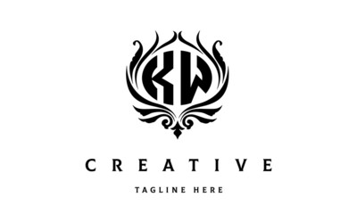 KW circle luxury latter logo vector