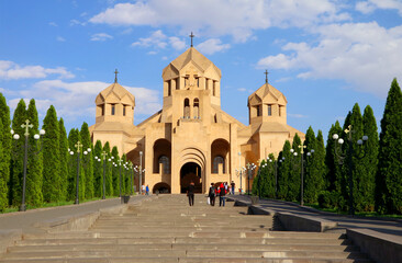 Fototapeta na wymiar Saint Gregory the Illuminator Cathedral or Yerevan Cathedral in Kentron District, Yerevan, Armenia