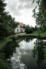 Fototapeta na wymiar Pond in Děkovka village, Czech republic