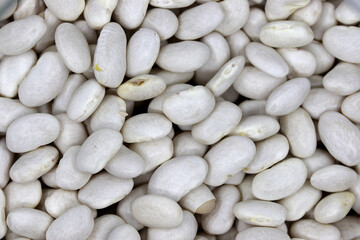 close-up organic white  beans background