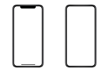 Smartphone similar to iphone 13 pro max with blank white screen for Infographic Global Business Marketing Plan , mockup model similar to iPhonex isolated Background of ai digital investment economy.