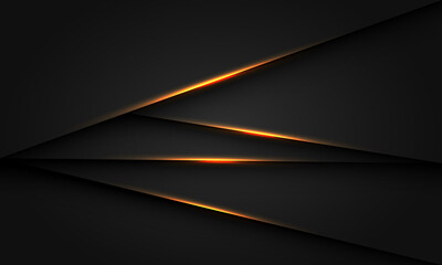 Abstract gold light shadow triangle on dark metallic design modern luxury futuristic background vector