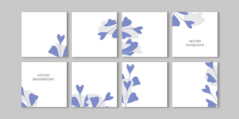 Trendy vector set for Social media stories and post, mobile apps, banners design, web ads. Template squared background with copy space and tropical leaves. Editable frame, mockup for advertising