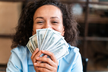 counting bills in the bank office