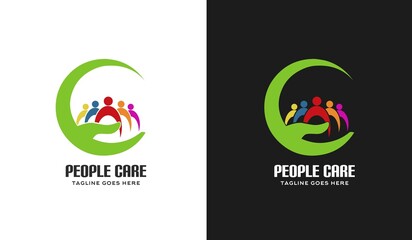 people care logo design elements vector
