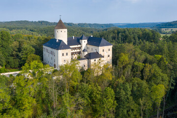 Fototapeta na wymiar Rychmburk Castle is located near the village of Předhradí in the district of Chrudim and the Pardubice Region, 5 km east of Skuteč town. Czech republic, Europe