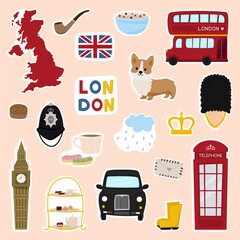 London traditional symbols. London Design Elements