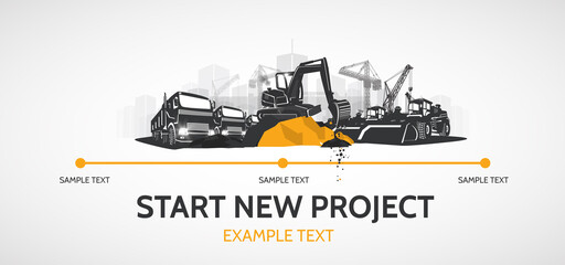 Excavator and other heavy construction equipment.
