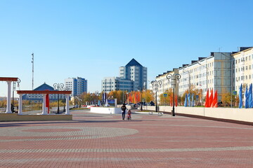 Summer recreation area of the polar city of Nadym on Yamal in Russia