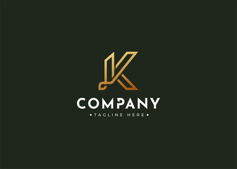 Letter K luxury monogram logo design