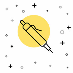 Black line Pen icon isolated on white background. Random dynamic shapes. Vector