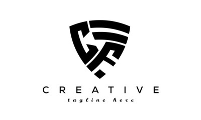 Shield letters CF creative logo