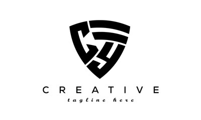 Shield letters CY creative logo