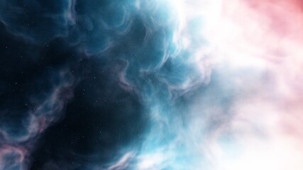Fototapeta na wymiar Science fiction wallpaper, colorful gas cloud, nebula in space 3d illustration