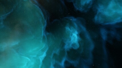 Science fiction wallpaper, colorful gas cloud, nebula in space 3d illustration