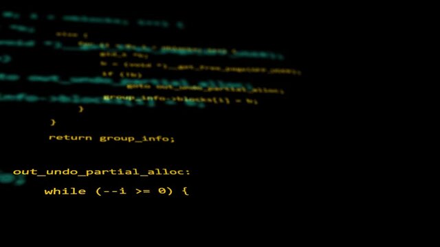3D programming code abstract technology background of software developer and computer script. Software or blockchain concept