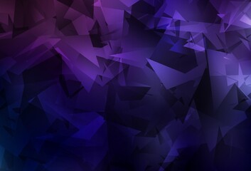 Dark Purple vector abstract polygonal pattern.