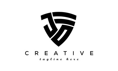 Shield letters JO creative logo