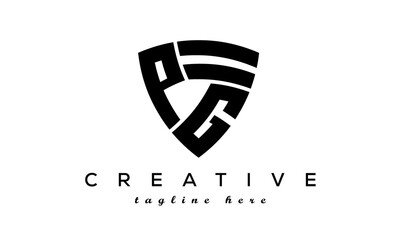 Shield letters PG creative logo