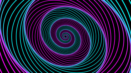 Fototapeta na wymiar Hypnotic spiral. Swirl hypnotize spirals, vertigo geometric illusion and rotating stripes round pattern vector illustration